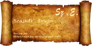 Szajkó Ervin névjegykártya