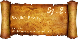Szajkó Ervin névjegykártya