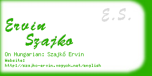 ervin szajko business card