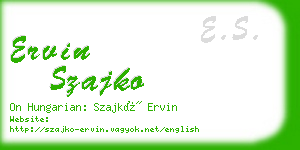 ervin szajko business card